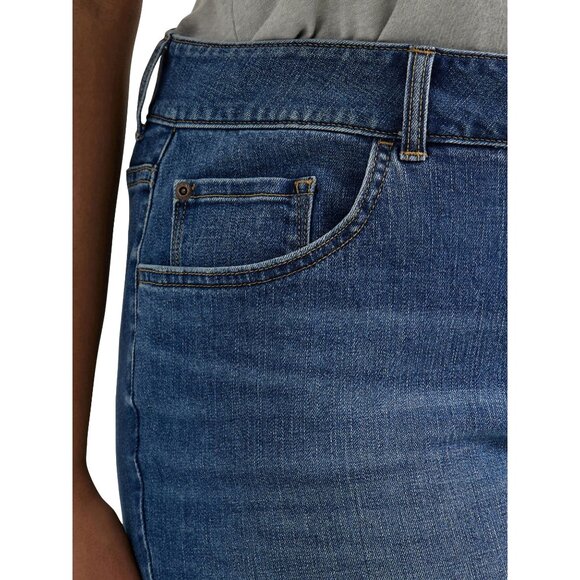 Lee Mid Rise Bermuda Short Regular Fit Stretch Women's Plus Size 20W & 26W Blue - Picture 8 of 10